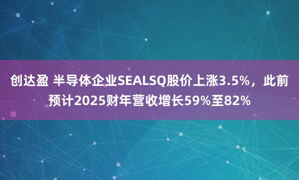 创达盈 半导体企业SEALSQ股价上涨3.5%，此前预计2025财年营收增长59%至82%